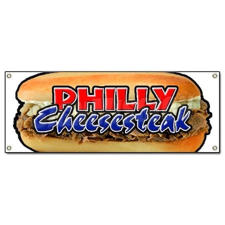 Signmission PHILLY CHEESE STEAK BANNER SIGN cheesesteak signs Philadelphia sub hoagie B-Philly Cheese Steak